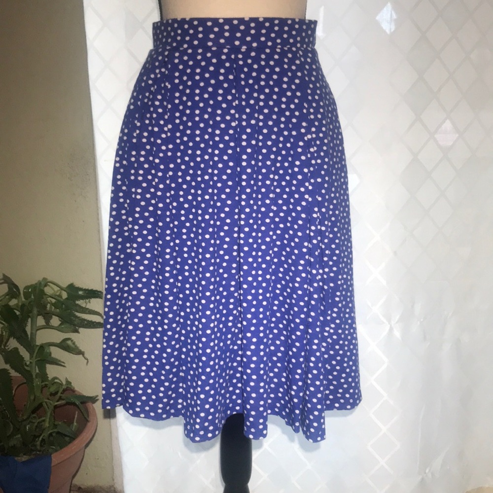 LULA ROE Blue Polka Dot Skirt